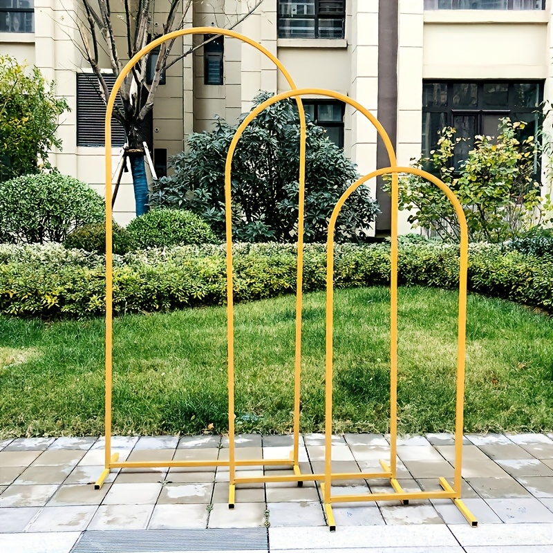 TEMU Set/3pcs, Metal Arch Background Stands, Golden Wedding Background Stand, Square Arch Frame, Suitable For Birthday Parties And Graduation Ceremony Decorations (3pcs Set)