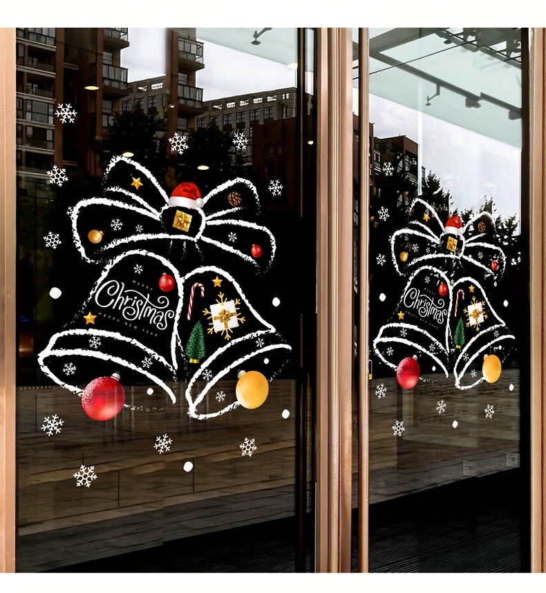 christmas bells window cling decal international style static sticker non   festive decor for home   and commercial display seasonal atmosphere enhancer easy to apply reusable details 5