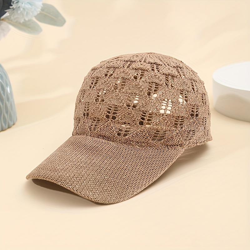 TEMU Breathable Mesh Baseball For Women - Adjustable, Lightweight & Stylish Sun Hat With Hollow-out Design