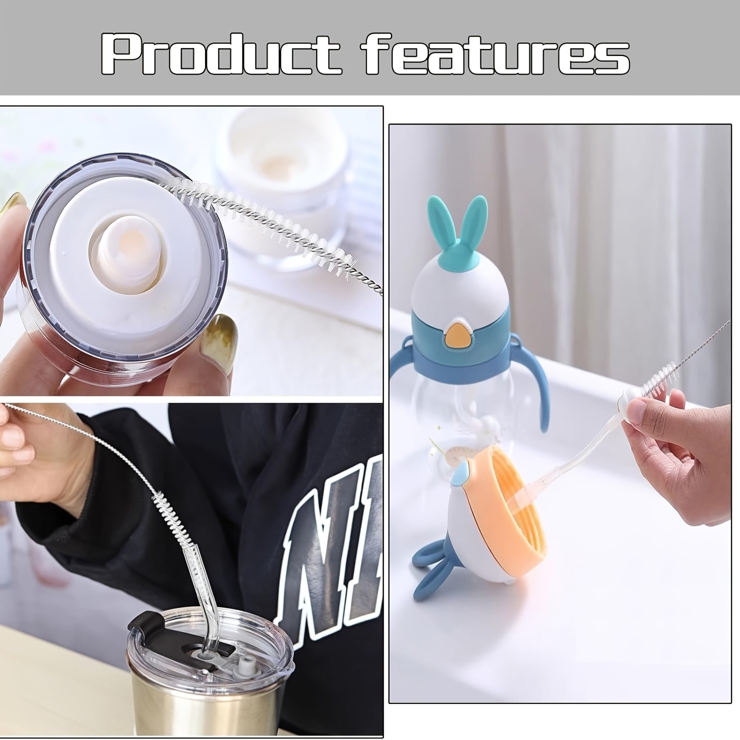 2/4/6pcs Extra Long Straw Cleaning Brush Set
