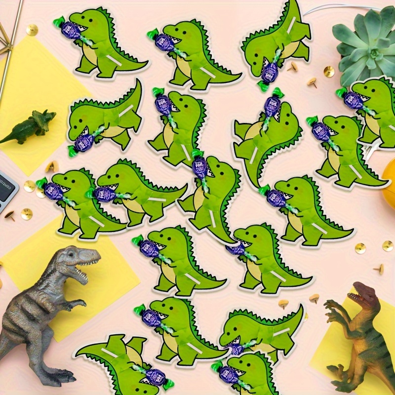 

50pcs Dinosaur Lollipop Cards For Kids - Perfect For Birthday Parties & Classroom Rewards, No Batteries Required