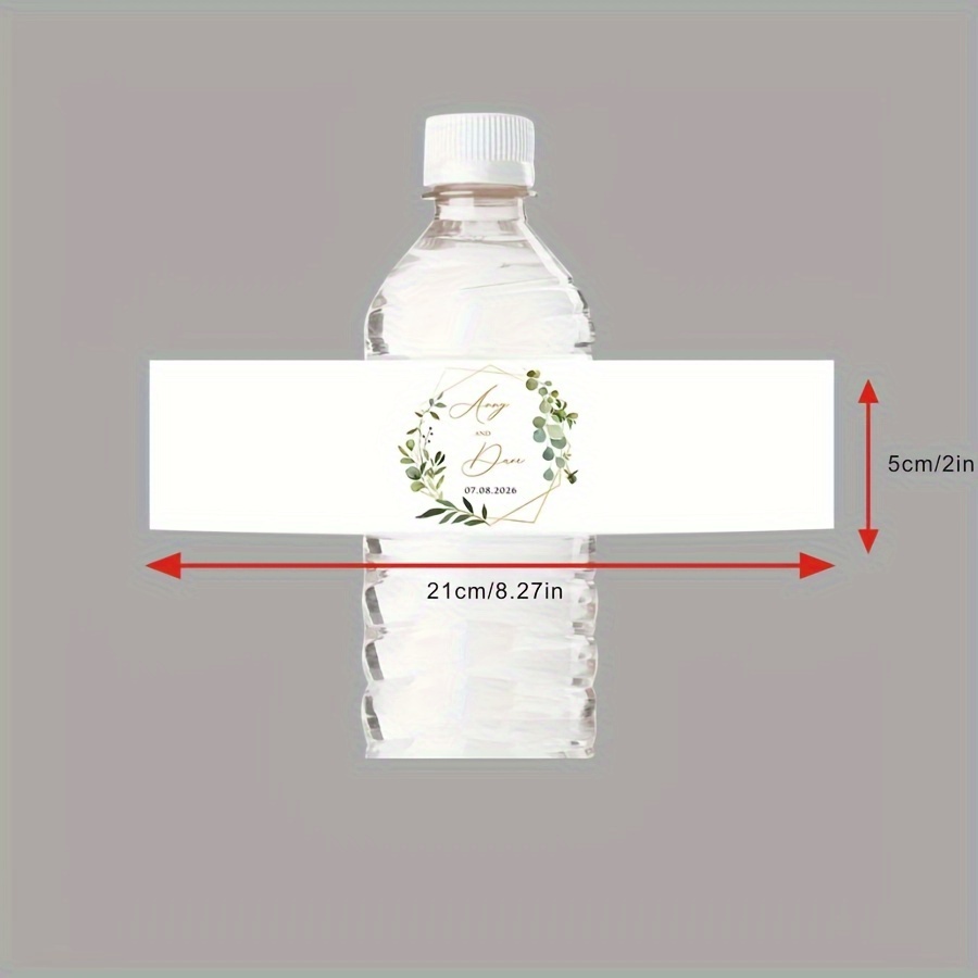 TEMU 30pcs Custom Matte Water Bottle Labels - Reusable, Rectangular Paper Stickers For Decor, Water Bottle Stickers, Personalized, Bottle Label