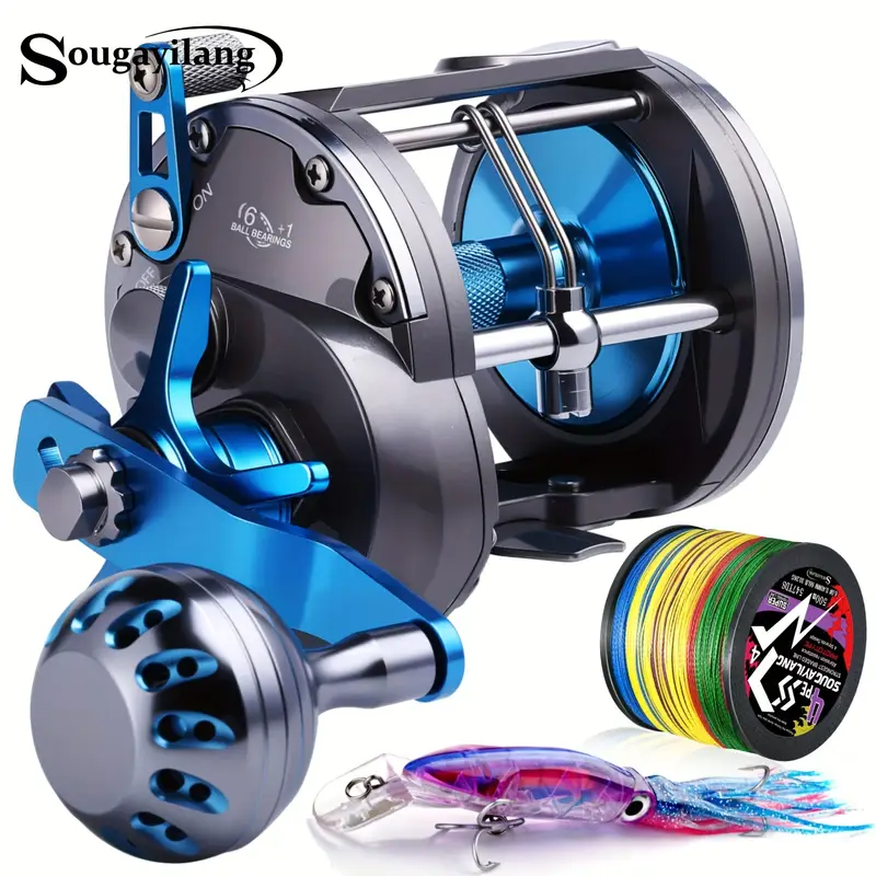 * * 6+1BB Sea Fishing Reel, 4:1:1 Gear Ratio, Aluminum Machined, Stainless Steel, Trolling Saltwater Level Wind Wheels - Single Pack * * 6+1BB Sea Fishing Reel, 4:1:1 Gear Ratio, Aluminum Machined, Stainless Steel, Trolling Saltwater Level Wind Wheels - Single Pack