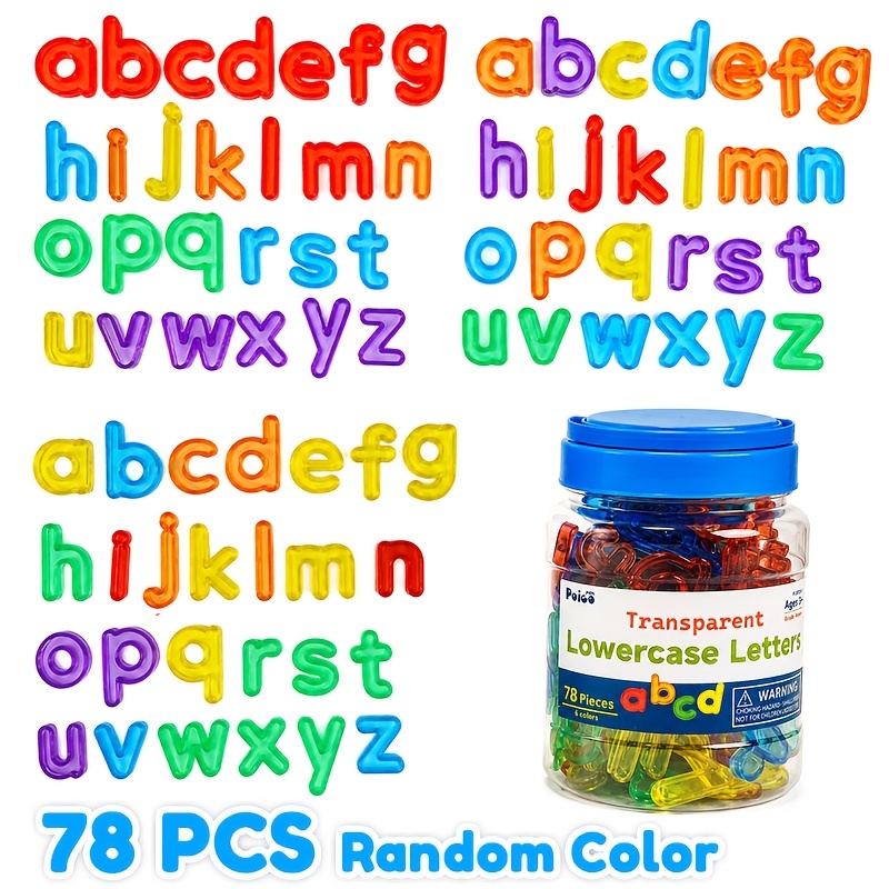48/52/78pcs Random Colour Letters & Numbers Teaching Tool Set