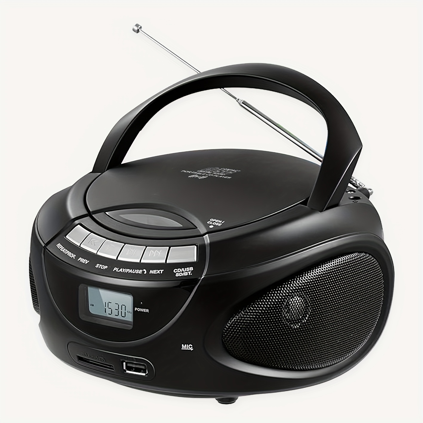 m amazup portable cd player boombox dual stereo speakers fm - Temu