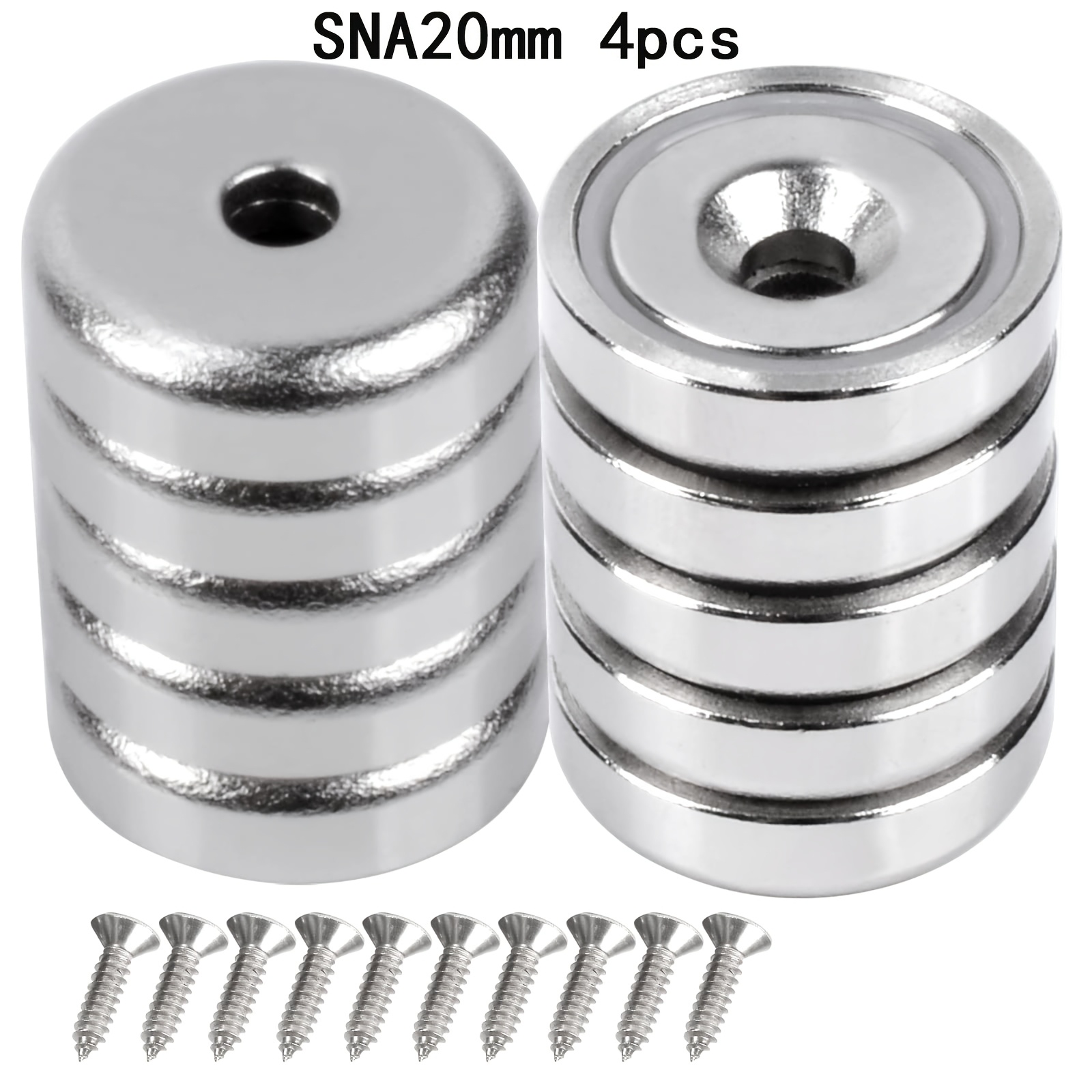 Refrigerator Magnets Circular Ring Magnets (d20mm) Round Magnet With 3mm Countersunk Hole - Single-orientation Disc Magnets For Screws, Mounting, And Organization