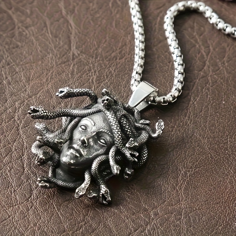 TEMU Nouveau collier pendentif mythologique vintage pour couple avec statue de , cadeau de Pâques et d'Halloween