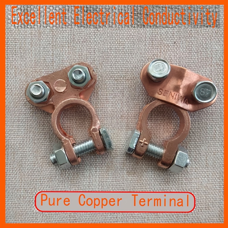 TEMU Pure Copper Battery Terminal Clamps Heavy Duty Car Battery Cable Terminals Connectors Auto Battery Pole Clamp For Car Truck Rv Boat Corrosion