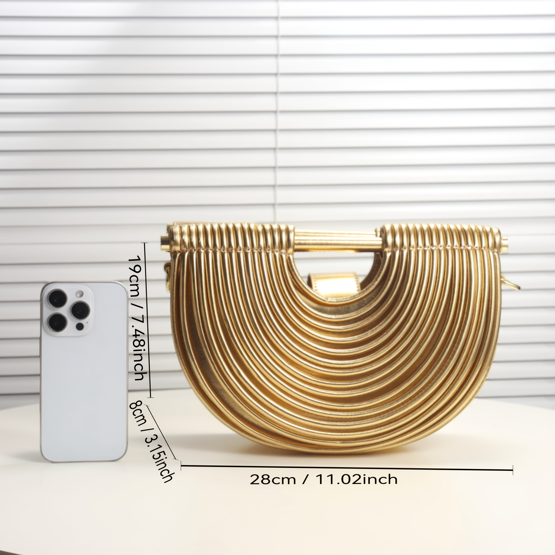 Luxury Women'S Large Capacity Party Handbag - Elegant PU Evening Clutch with Snap Closure, Adjustable Strap, Magnetic Closure, Polyester Lining, Striped Pattern, Perfect for Formal Events, Weddings, and Banquets - Exquisite Crossbody Bag for Daily Use and Wedding Accessories, Wedding Accessory | Elegant Clutch | Magnetic Closure Bag, Wedding Purse, Purse For Women, Handbag For Women, Wallet For Women