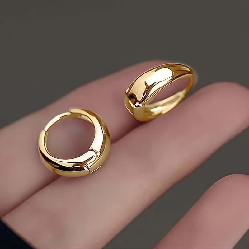 Pair Of Elegant Vintage Hoop Earrings, Golden-tone Copper Plated, For Daily Wear & Parties, Perfect Gift For Women, Party Additions | Minimalist Earrings | Polished End