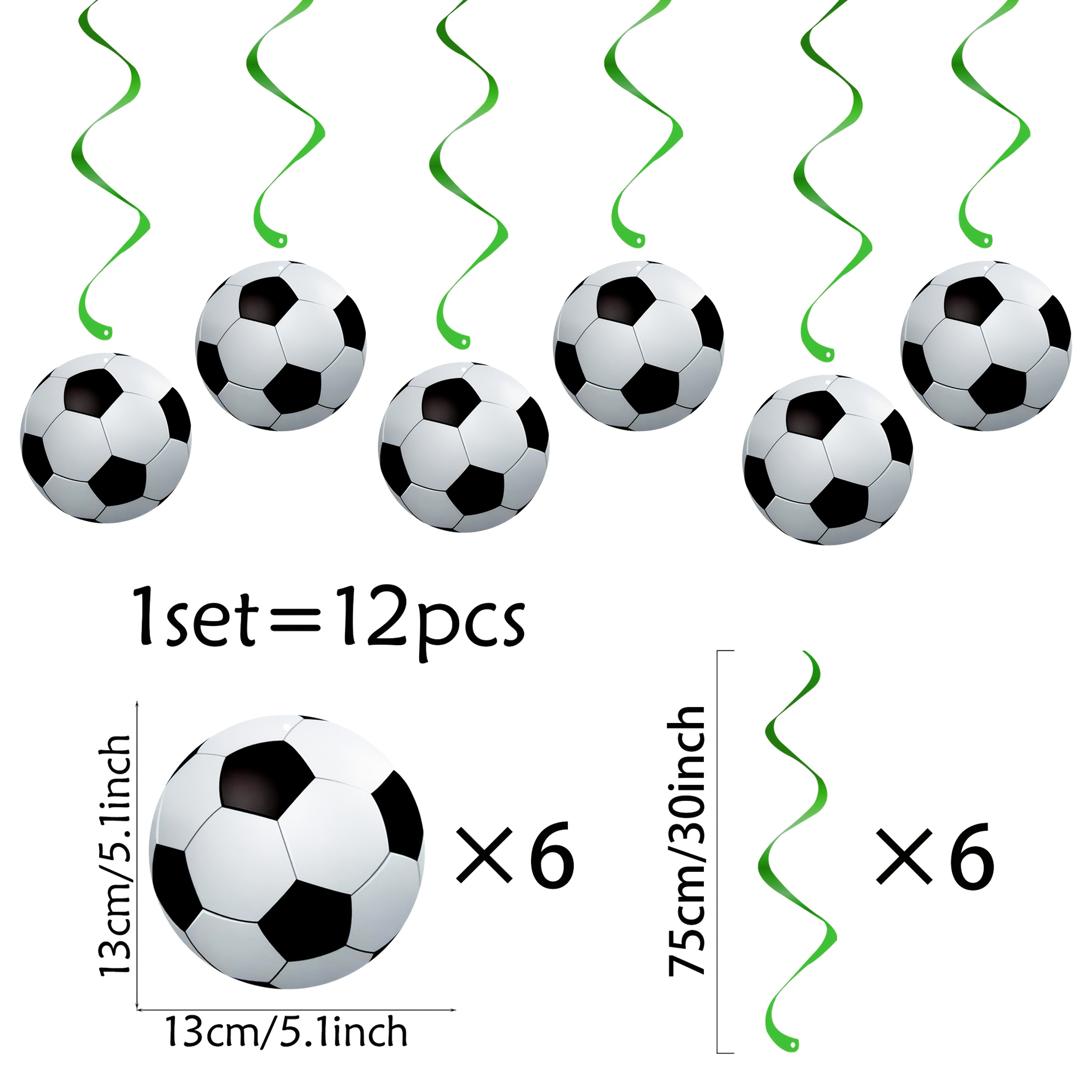 Image of Soccer Party Spiral Pendant, Football-themed Decoration, European And American Fan Match-watching Atmosphere Hanging Ornament