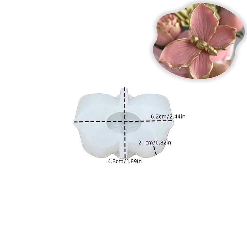 TEMU 1pc Dnejiu Resin Silicone Mold With Petal-shaped Wings & Textured Wing Patterns Suitable For Epoxy Resin, Gypsum Plaster, Clay Molds For Diy