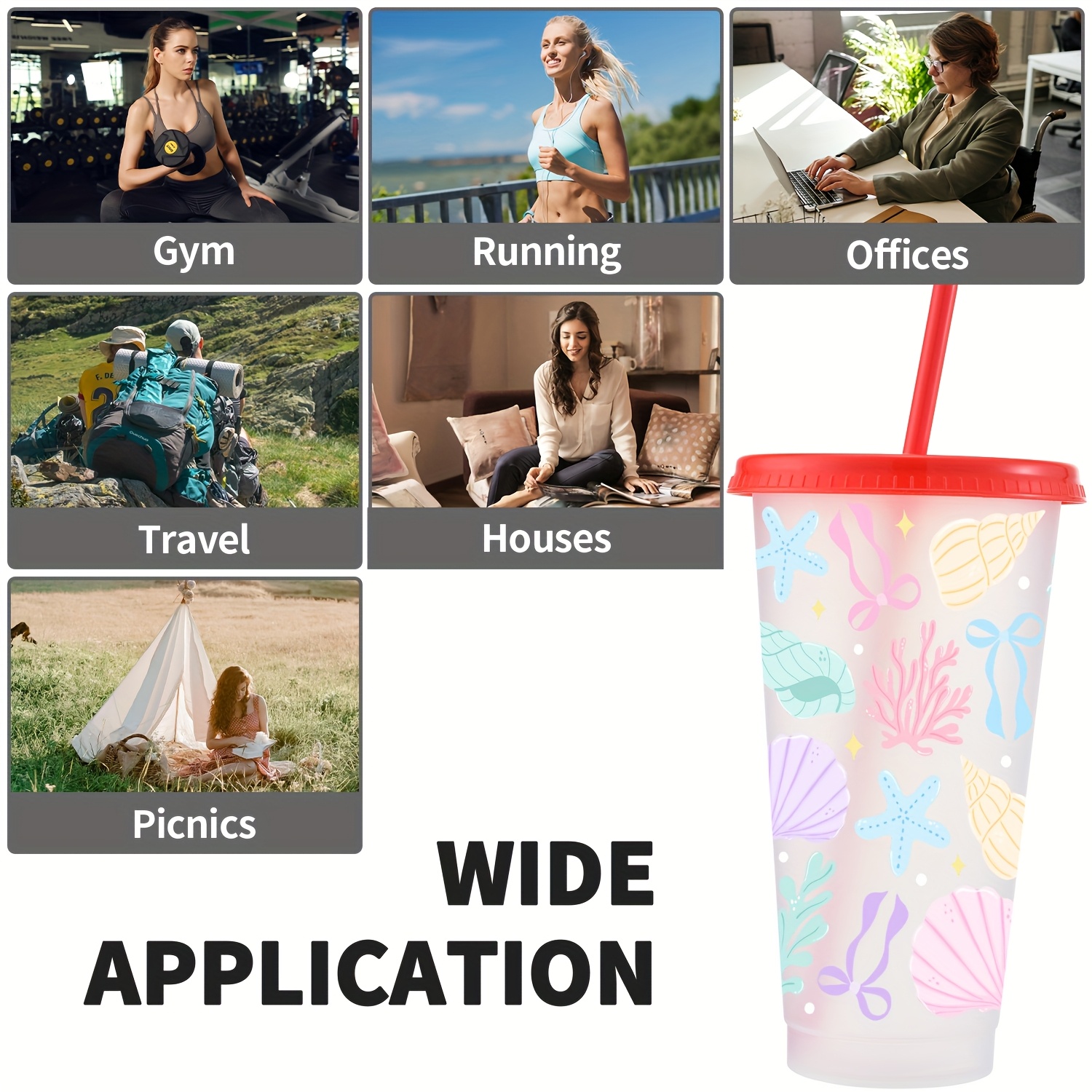 10 themed plastic tumblers holding 24oz 710ml - Temu Bahrain