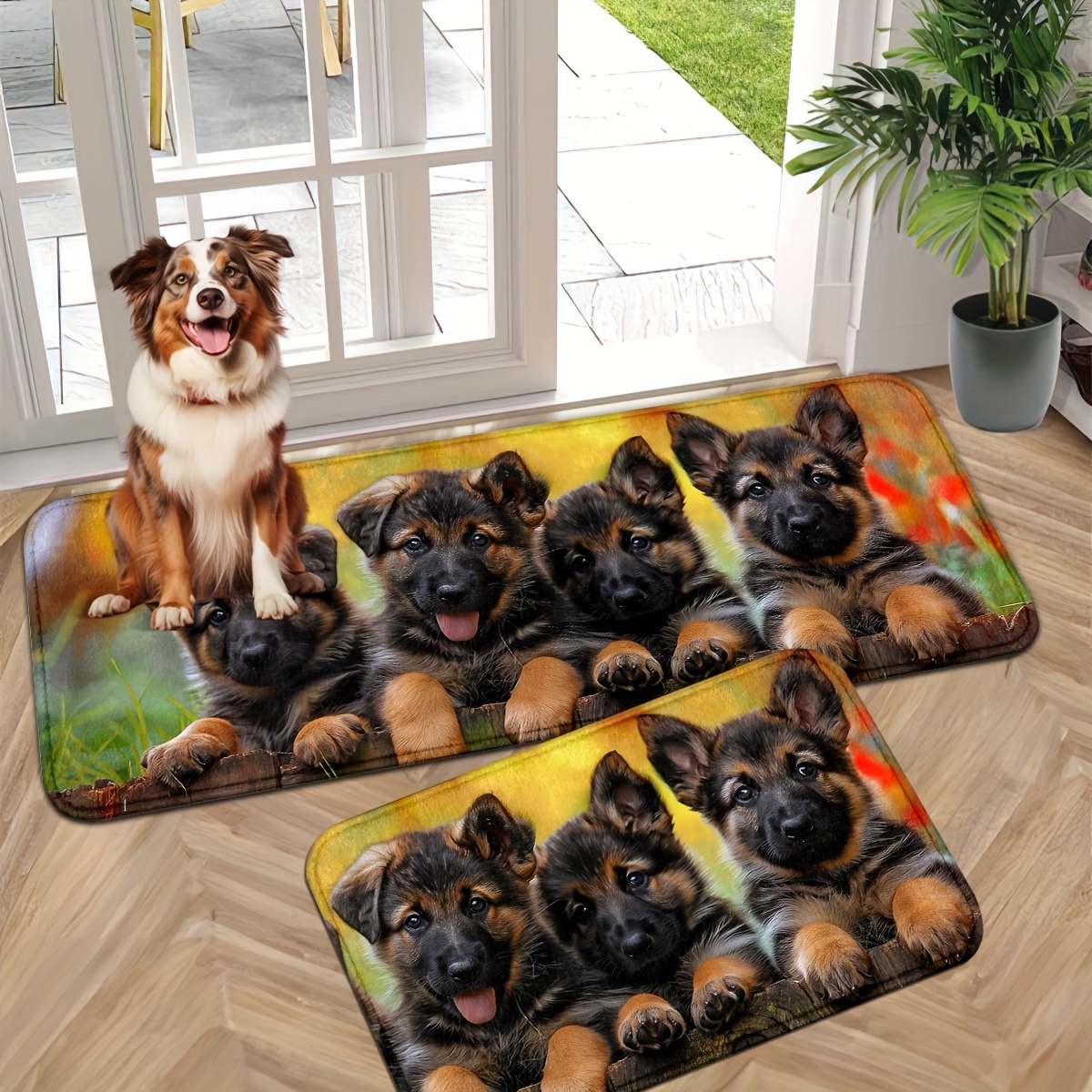 

Adorable Dog Mat - , Washable Entrance Rug For Entryway