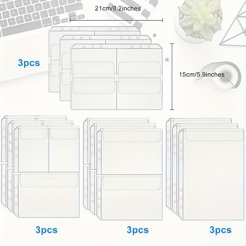 Gdgdsy 12pcs A5 Binder Organizer - 6 Hole Pockets, Envelopes, Photocard Sleeves And Mini Pockets For Binders
