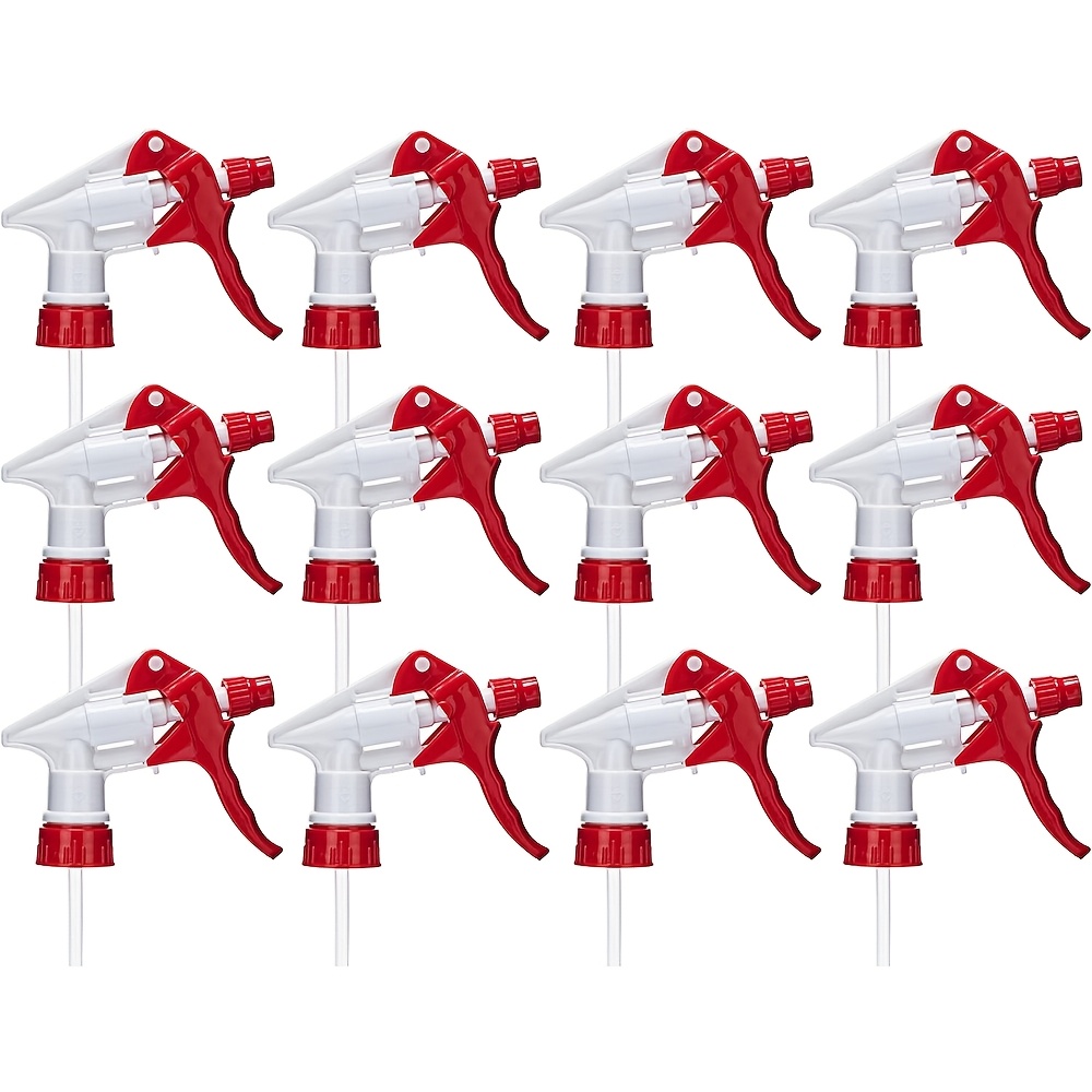 TEMU 12pcs Heavy-duty Trigger Spray Nozzles, Suitable For Cleaning, Gardening, And Lawn Care - Leak-proof Chemical Resistant Replacement Tips,