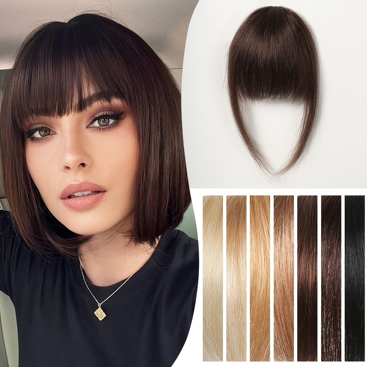 100 human bangs hair clip in bangs real human hair wispy bangs hair length 4 inches net weight   hairpieces for women clip on air bangs flat neat bangs hair extension for daily wear   details 0