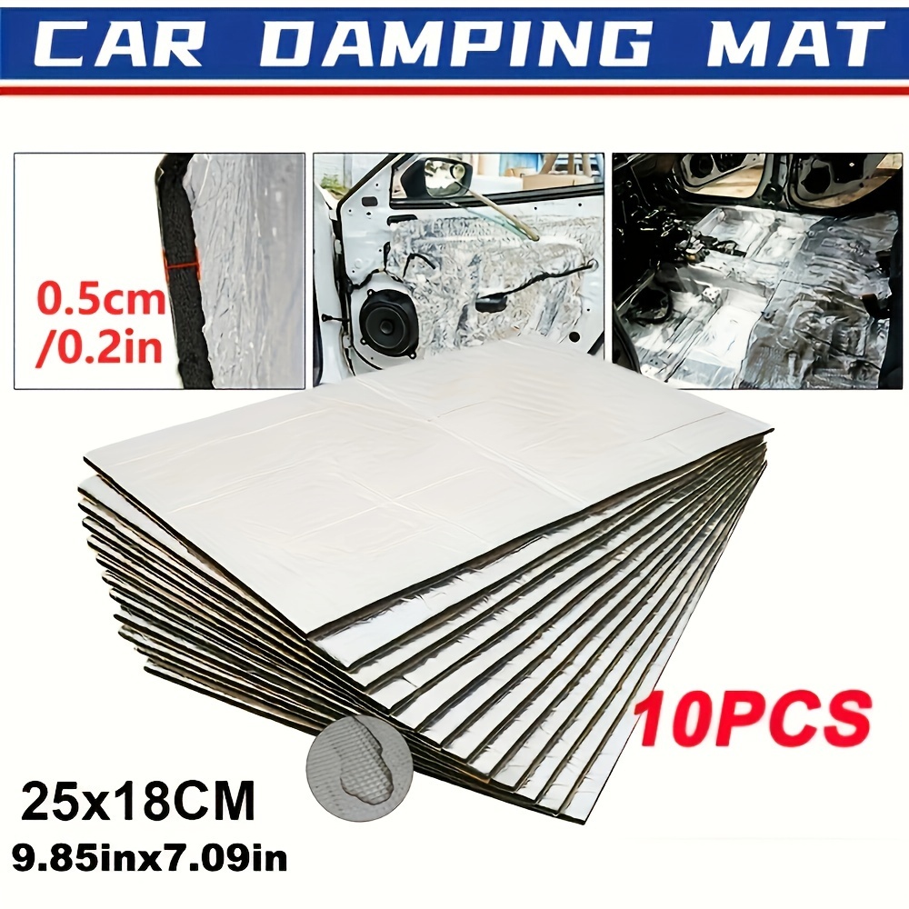 

10 Sheets 9.85inx7.09in Sound Deadening Mat Car Silent Compact Van Proofing 5mm Caravans Motorhomes