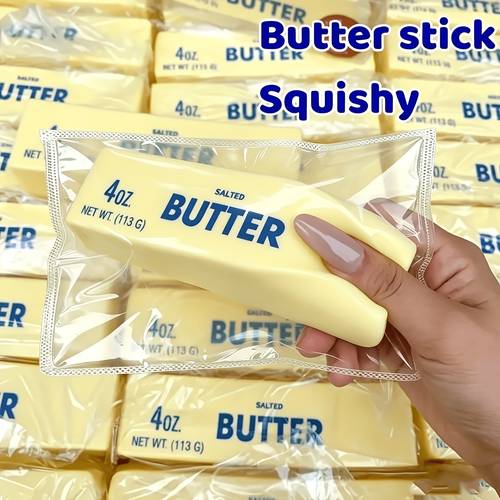 2pcs viral butter squishies fidget toys novelty fun squeeze toys hand sensory slow rebound toys with butter scent perfect birthday holiday surprise gifts random styles
