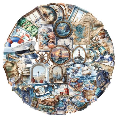 pack of 50 vintage style stickers featuring retro themes marine exploration and humorous doodles decorating suitcases gifts or to your projects this christmas