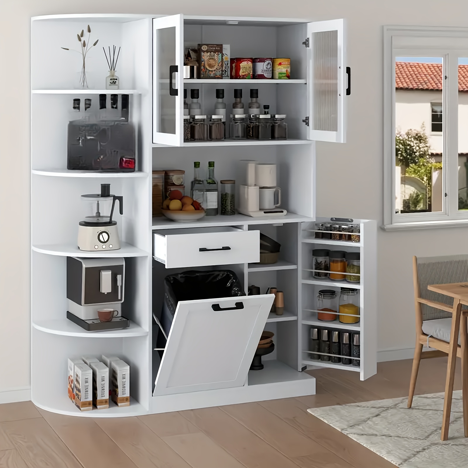 63 modern kitchen pantry storage cabinet freestanding hutch Temu
