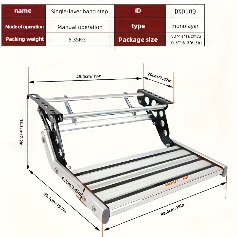 Klappbare RV Stufe Mit LED Licht - 44cm Alu-Trittstufe Für Wohnmobile