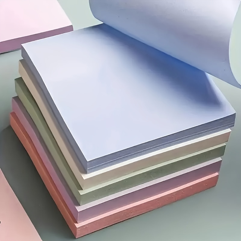 TEMU 5 Colors, 100 Sheets, Morandi Five-color Square Sticky Notes, Morandi Color Sticky Notes, Color Student Stationery Message Notes, Office Sticky