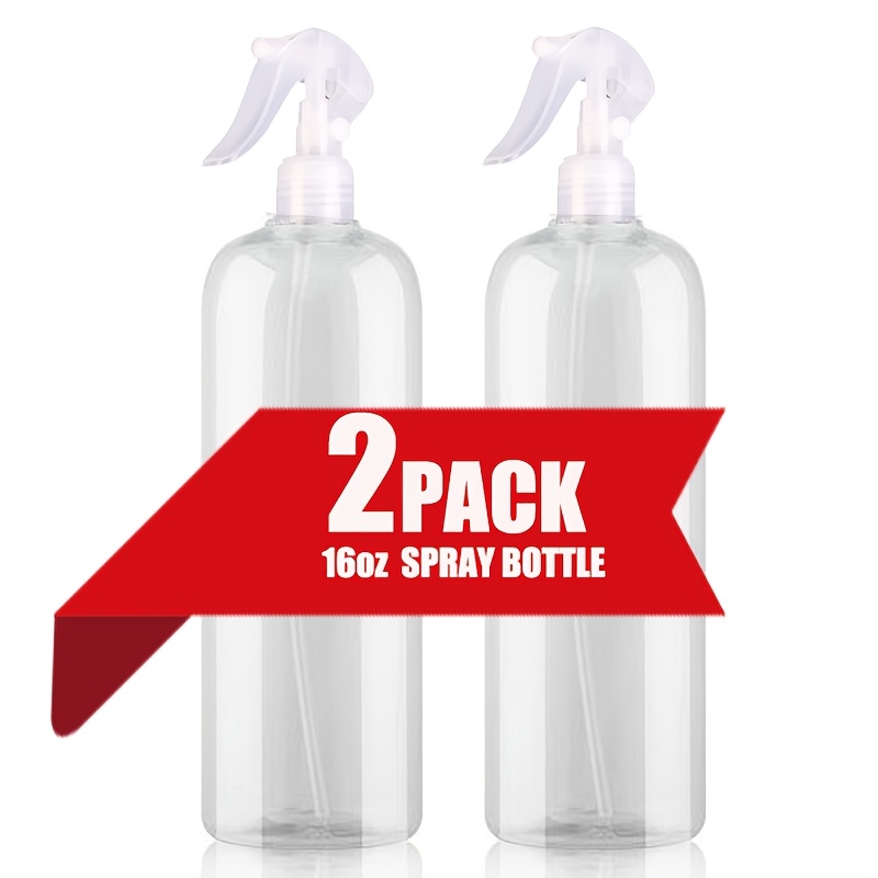 TEMU 2 bouteilles spray, 500 ml/16 oz, bouteille vide transparente réutilisable pour huiles essentielles, idéale pour coiffure, plantes, animaux, etc