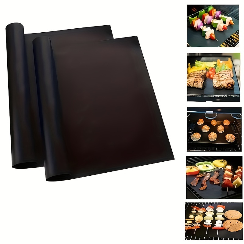 TEMU 1/2pcs , Reusable Baking Mats - Electric & Gas Ovens, Toasters, And Grills - Kitchen For Outdoor Bbqs & Cooking