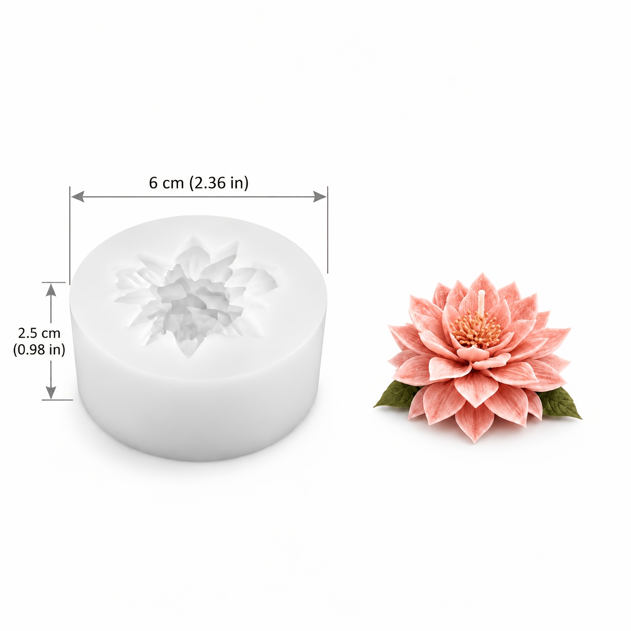 TEMU Moules en silicone pour fleur de lotus, polyvalents pour moule à bougie en silicone lotus, polyvalents pour résine époxy et plâtre, fournitures