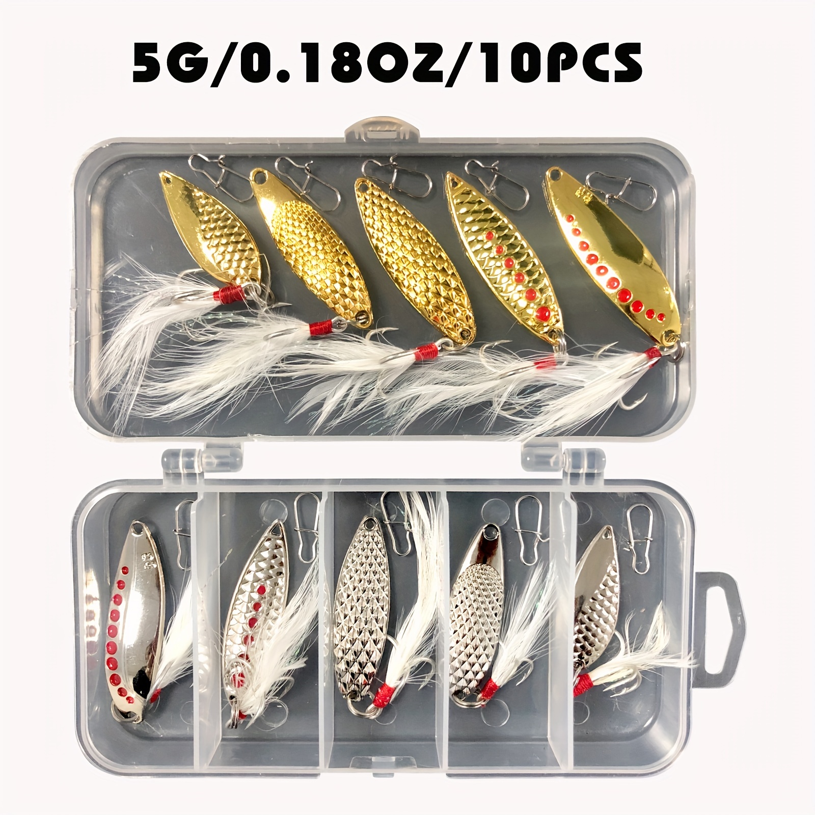 20pcs Hard Metal Spinner Lures Baits for Bass Trout Salmon Fishing