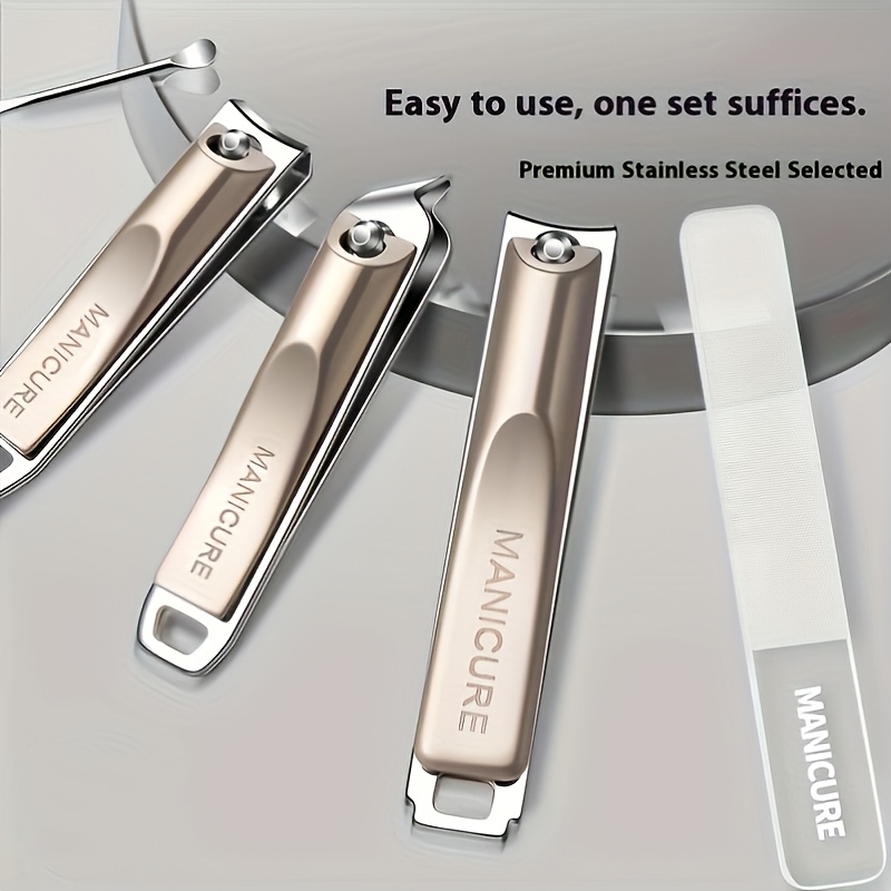   nail clipper 5pcs set 2 times   sharp and durable 1 complete set with ear spoon     steel precision grinding stainless steel nail clipper set anti splash rotating bag five piece set nail pliers complete set   Product details 2