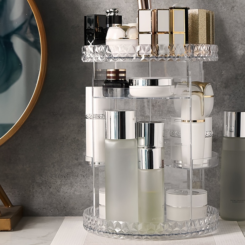 

360 Rotating Makeup Organizer Perfume Organizer With 8 Adjustable Layer Clear Cosmetic Storage Display Case Large Capacity Acrylic Beauty Organizer For Vanity Countertop Or Bedroom Dresser