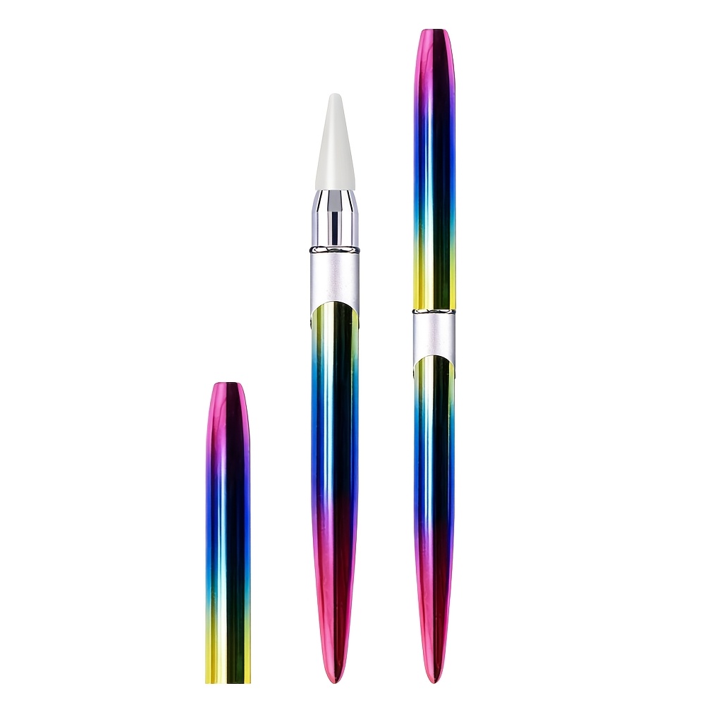 TEMU 1pc Durable Iridescent Handle For Nail Wax Pen, Grip Rhinestone Picker Dotting Tool For Nail Art Manicure