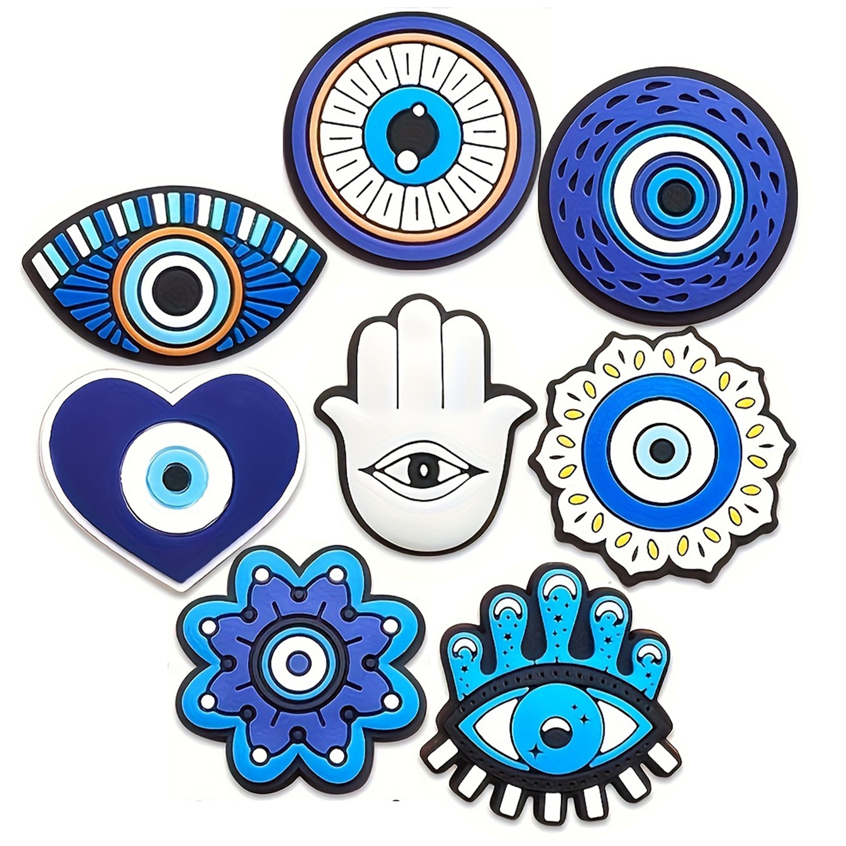 

8pcs Eye Series Accessories, Suitable For Wristband, Bag And Accessories - Pvc Material