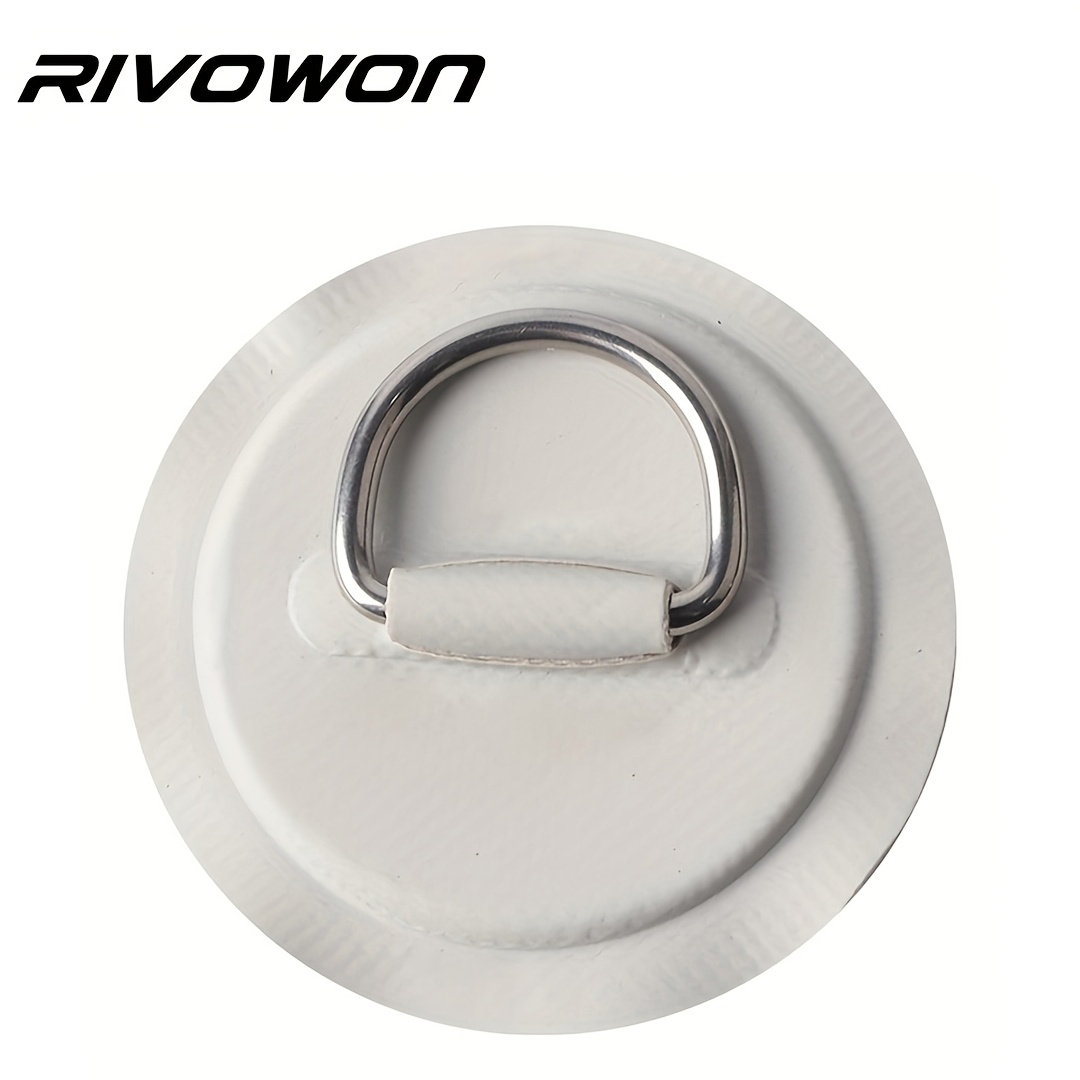 3.93in 316l 1pc Stainless Steel D-ring Patch Suitable For Inflatable Boats, Kayaks, Surfboards, Drift Boats, Paddle Board Accessories.
