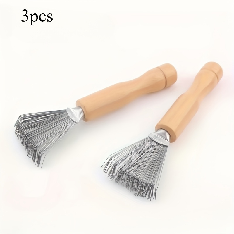 1/3/5pcs Air Cushion Hair Cleansing Brush With Wooden Handle & Stainless /bristle Comb - Portable Broken Hair Remover For Shower, Bathtub, - Suitable For, Bathroom Use (1, 3, 5pcs)