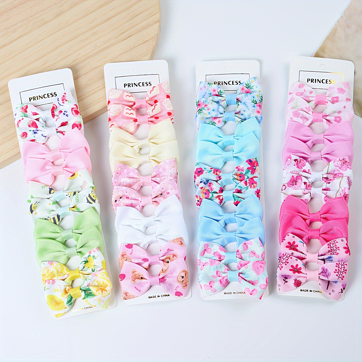 

10-piece Set Cute Bow Tie Hair Clips For Girls, Fabric Bohemian Style Hair Accessories With Floral Print, Clip Set For Teens And Women, Casual And Vacation Wear