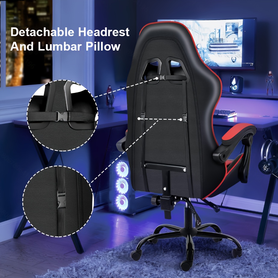 Ergonomische gamingstoel met voetensteun