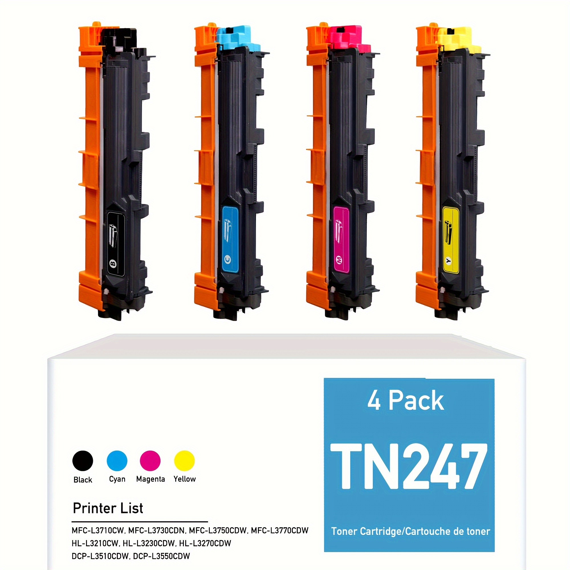 Superprint TN247 Toner compatibel met Brother TN-247 TN-243CMYK voor MFC-L3710CW L3730CDN L3750CDW L3770CDW HL-L3210CW L3230CDW L3270CDW DCP-L3510CDW L3550CDW (2 zwart, 1 cyaan, 1 magenta, 1 geel