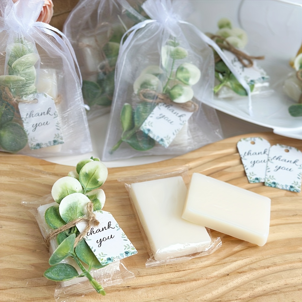 20 sets soap packs mini soap favors for guests small scented soap with mini   eucalyptus greenery and gift tags white hand soaps packs for baby shower bridal shower wedding birthday party gifts for guests 0