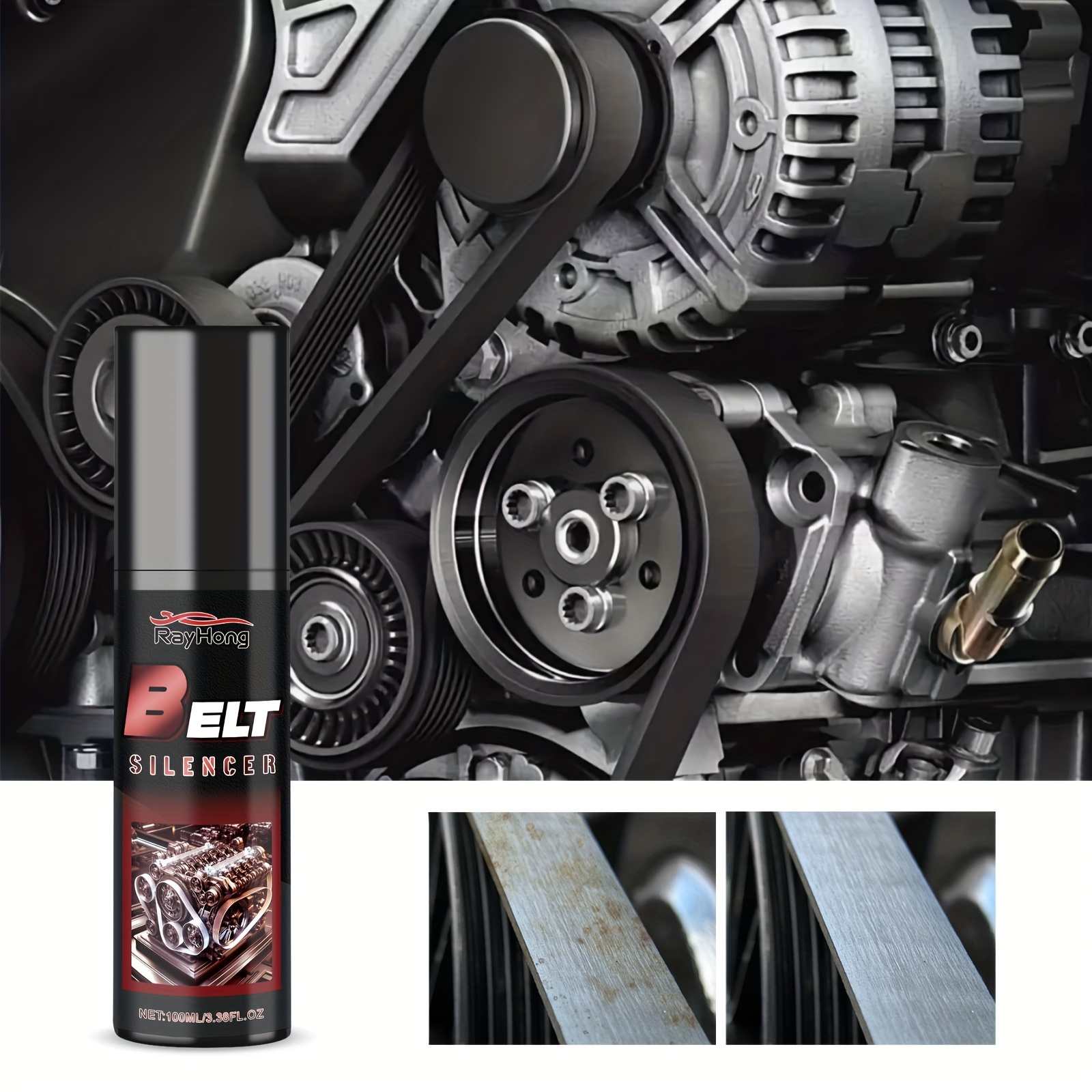 TEMU Automotive Belt Dressing Spray Eliminates For Belts, Providing Rubber Conditioning And Protection Belts