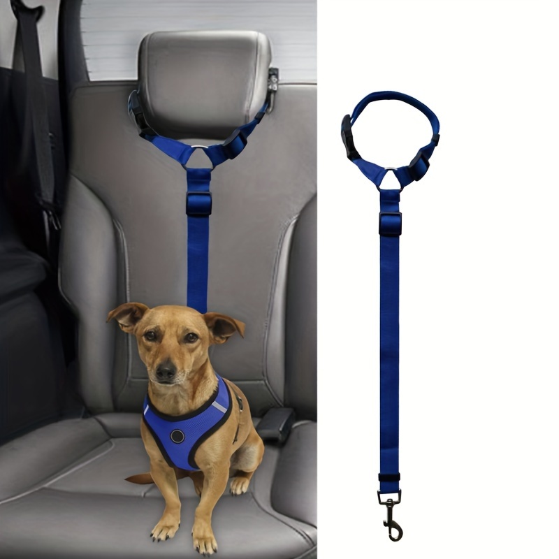 Fluorescent Headrest Dog Harness Double Dog Seat Belt With Dual