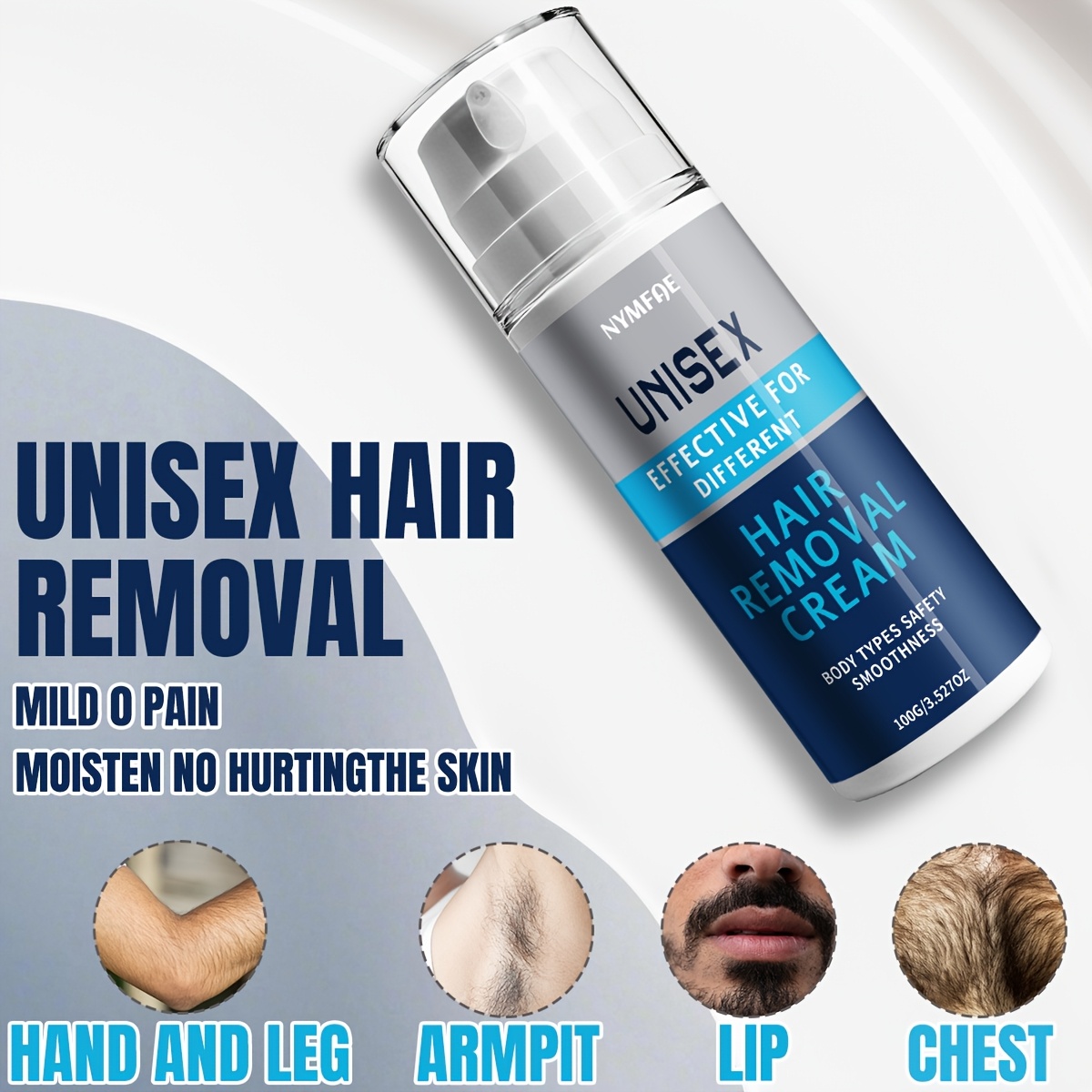 100g/3.527oz.Gentle Hair Removal Cream for Body & Bikini|Fast Acting in 5 Mins. Smooth Three Months. Hair Removal Cream. Moment Hair Removal, Gentle Formula for Sensitive Skin. Used for Facial|Underarm|Leg|Arm And Private Area Hair Removal. Unisex.