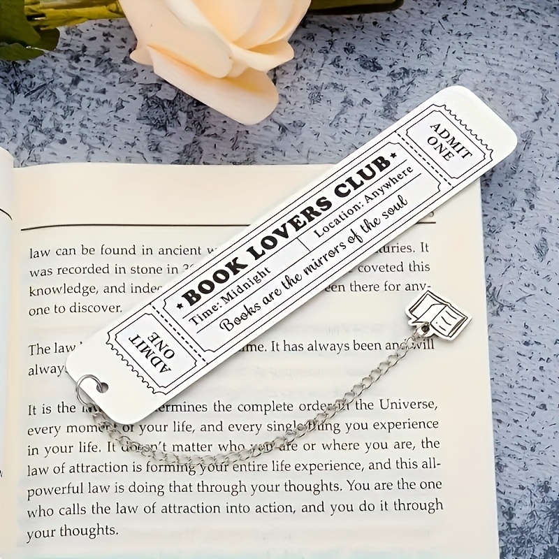 TEMU 1pc Book Stainless Steel Bookmark, A Gift For Readers, Suitable For Birthdays And Christmas