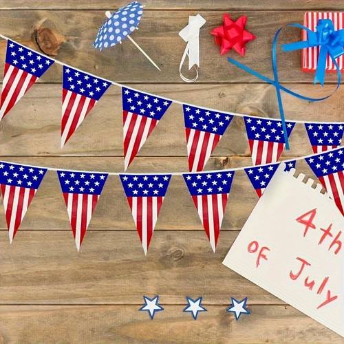 1pc 10 8ft 20 face american flags american decoration american triangular flags garland