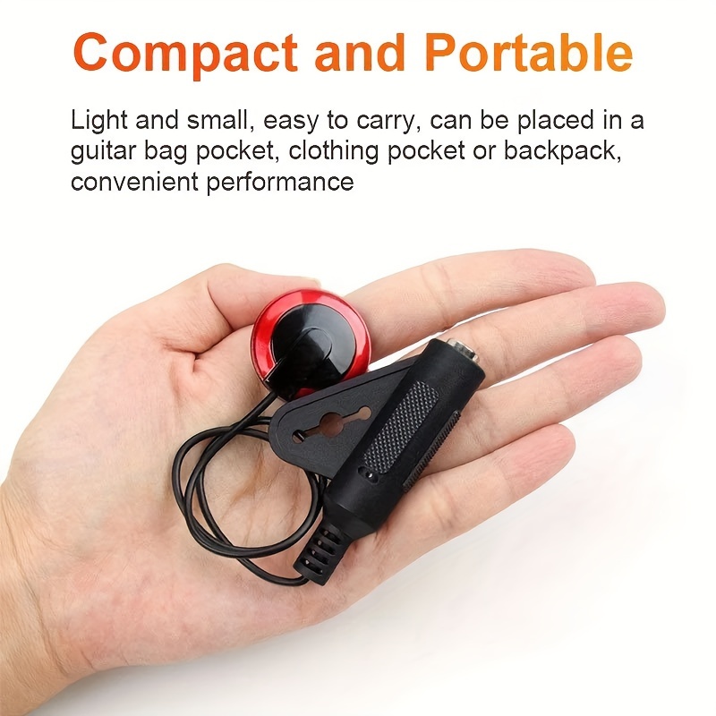 QiJiStar Professional Guitar Pickup, ABS Material, Piezo Contact, 6.35mm Female Plug, Easy Installation, for Acoustic Guitar, Ukulele, Banjo, Kalimba, Harp, Room Electrical Hard Wiring, ?36V