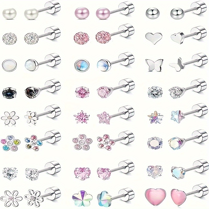 

24 Of For Women Cz Shaped 4mm Small Set