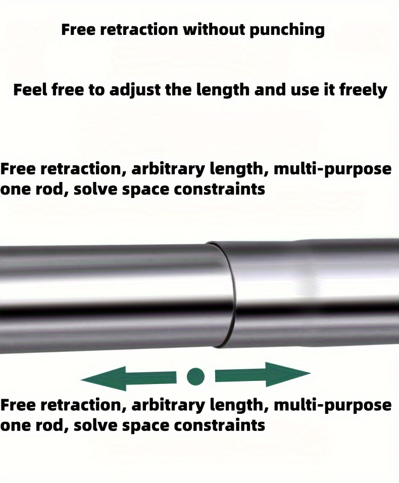 неперфорированный телескопический стержень для сушки одежды, стержень для душевой занавески в ванной комнате, стержень для подвески на балконе, стойка для гардероба - подробности 9