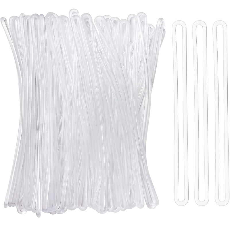 TEMU Lot de 50 sangles pour étiquettes de bagage, boucles transparentes en plastique pour étiquettes de bagage pour sacs à dos et sacs